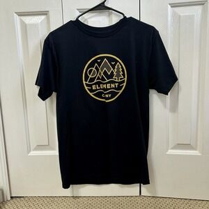 ELEMENT Skateboard Size M Nature T Shirt Black Yellow CA/NY Mountain Tree‎